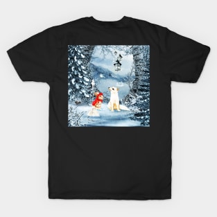 Little icefox with friends in a winter landscape T-Shirt